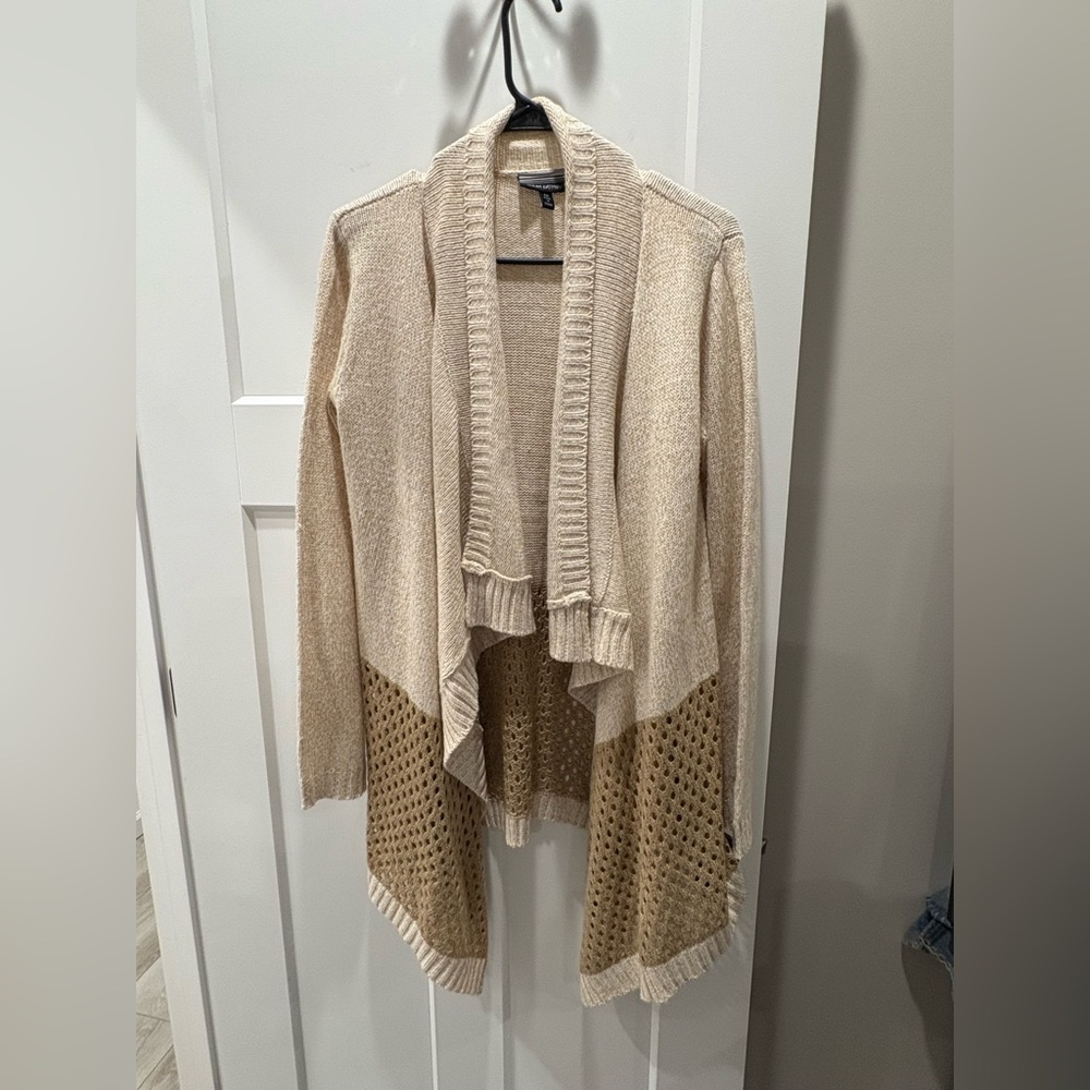 Allison Brittney Cream and Tan Cardigan
